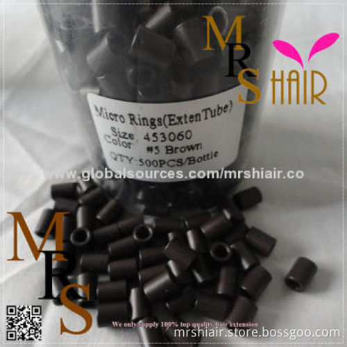 4.5mmx3.0mmx6.0mm black brown blonde 500pcs a color long thick micro ring extension tubes beads